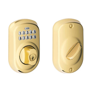 Schlage Bright Brass Steel Electronic Deadbolt