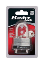 Load image into Gallery viewer, Master Lock 1-3/32 in. H X 1-1/32 in. W X 1-3/4 in. L Laminated Steel Warded Locking Padlock