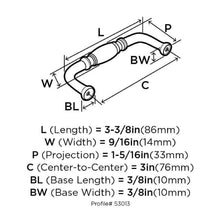 Load image into Gallery viewer, Amerock Granby Traditional Cabinet Pull 3 in. Oil-Rubbed Bronze 1 pk