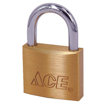 Load image into Gallery viewer, Ace 3/4 in. H X 3/4 in. W X 7/16 in. L Brass Double Locking Padlock