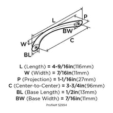 Load image into Gallery viewer, Amerock Allison Arch Cabinet Pull 3-3/4 in. Satin Nickel 1 pk