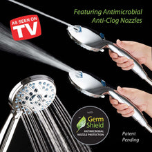 Load image into Gallery viewer, AquaCare Antimicrobial AS Seen On TV Handheld Shower Head Stainless Steel 1 pk