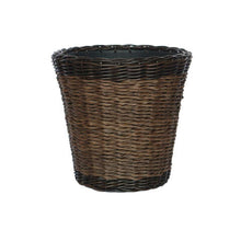 Load image into Gallery viewer, Infinity 13 in. H X 14 in. D Plastic Woven Wicker Planter Brown