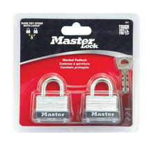 Load image into Gallery viewer, Master Lock 15/16 in. H X 13/16 in. W X 1-1/2 in. L Steel Warded Locking Padlock Keyed Alike