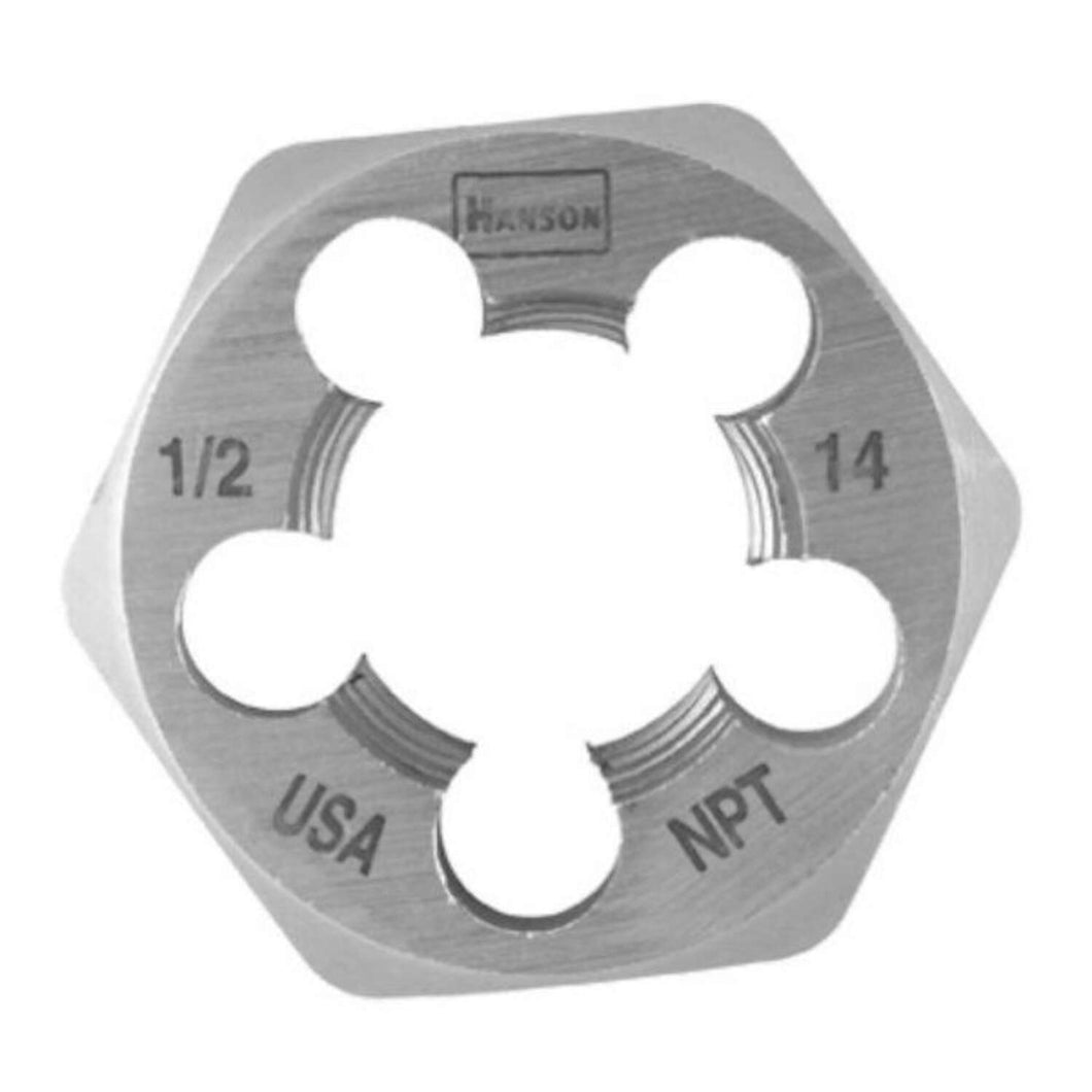 Irwin Hanson High Carbon Steel SAE Hexagon Die 1/2 in. 1 pc