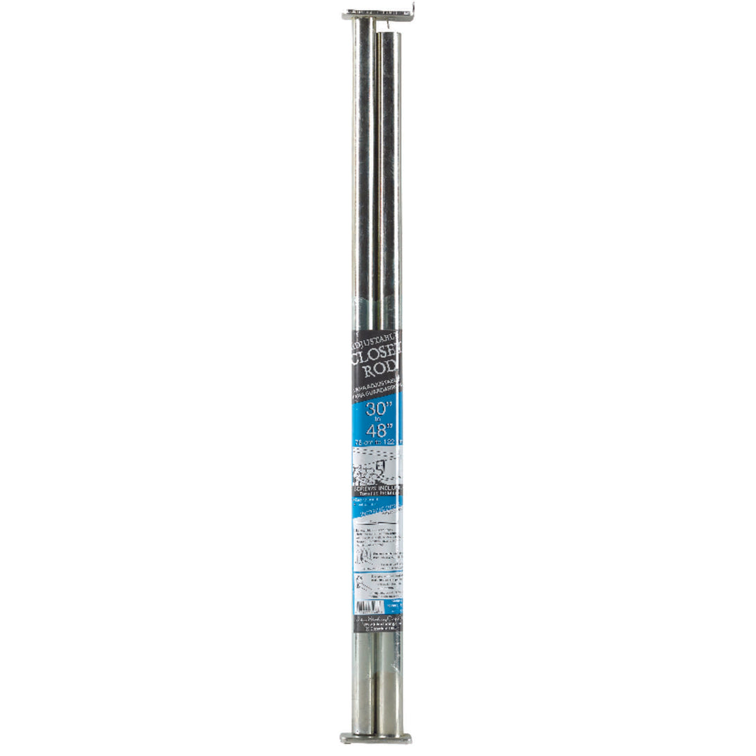 John Sterling Pro 48 in. L X 1 in. D Adjustable Platinum Steel Closet Rod