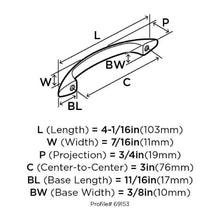 Load image into Gallery viewer, Amerock Allison Arch Cabinet Pull 3 in. Satin Nickel 1 pk