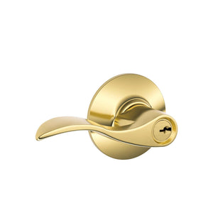 Schlage Accent Bright Brass Entry Lockset 1-3/4 in.