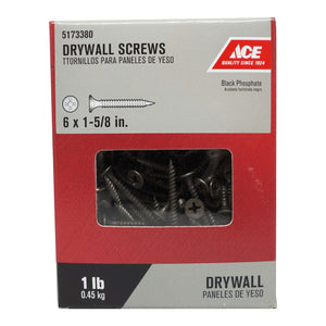 Ace No. 6 wire X 1-5/8 in. L Phillips Drywall Screws 1 lb 230 pk