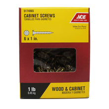 Load image into Gallery viewer, Ace No. 6 X 1 in. L Phillips Yellow Zinc Cabinet Screws 1 lb 330 pk