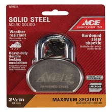 Load image into Gallery viewer, Ace 2-3/16 in. H X 2-1/2 in. W X 1-1/8 in. L Steel Double Locking Padlock