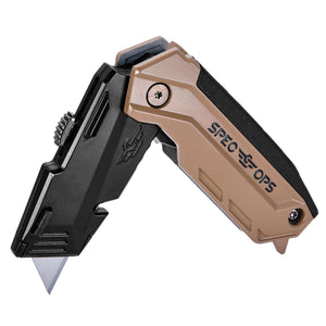 Spec Ops 6.25 in. Folding Utility Knife Black/Tan 1 pc