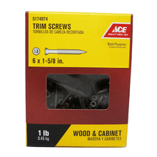 Load image into Gallery viewer, Ace No. 6 X 1-5/8 in. L Square Black Phosphate Trim Screws 1 lb 265 pk