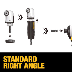 DeWalt Flextorq 12 in. Steel Right Angle Attachment 1/4 in. Hex Shank 3 pc