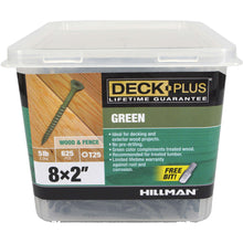 Load image into Gallery viewer, Deck Plus No. 8 X 2 in. L Green Star Flat Head Exterior Deck Screws 5 lb