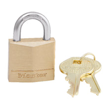 Load image into Gallery viewer, Master Lock 1 in. H X 5/16 in. W X 1-3/16 in. L Brass 4-Pin Cylinder Padlock