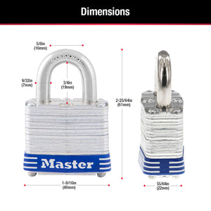 Master Lock 1-5/16 in. H X 1-5/8 in. W X 1-1/2 in. L Steel Double Locking Padlock Keyed Alike