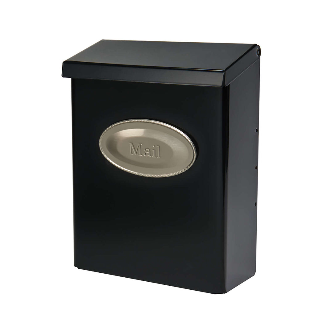 Gibraltar Mailboxes Designer Classic Galvanized Steel Wall Mount Black Mailbox