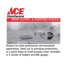 Load image into Gallery viewer, Ace 10 ft. W X 20 ft. L X 2 mil Professional Grade Plastic Drop Cloth 1 pk