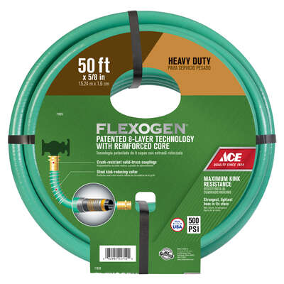 Ace Flexogen 5/8 in. D X 50 ft. L Premium Grade Green Vinyl Garden Hose