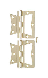 Ace 2.75 in. W x 3-1/2 in. L Bright Brass Brass Non-Mortise Hinge 2 pk