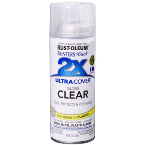 Rust-Oleum Painter's Touch 2X Ultra Cover Gloss Clear Paint + Primer Spray Paint 12 oz