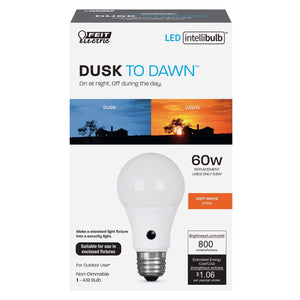 Feit Electric Intellibulb A19 E26 (Medium) LED Dusk to Dawn Bulb Natural Light 60 W 1 pk