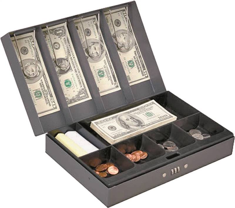 ProSource Cash Box With Combination Lock, Steel, Powder Coating