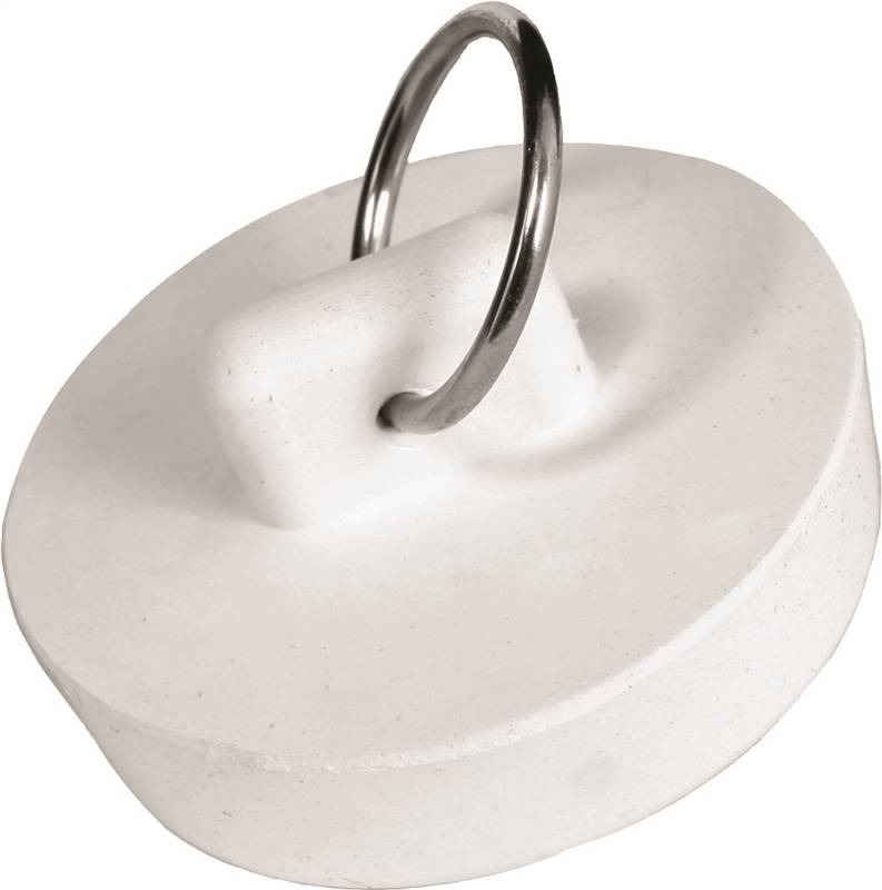 Worldwide Sourcing Drain Stopper, Fits Size 1-1/8 - 1-1/4 In, Rubber, White