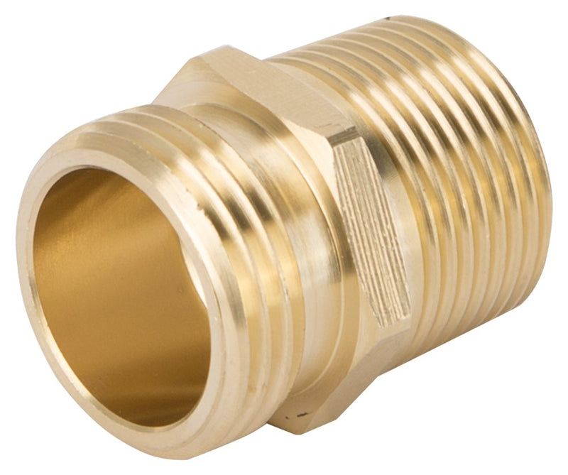 Landscapers Select Double Connector, 3/4 X 3/4 X 1/2 In, Male Nh X Mnpt X Fnpt, Brass