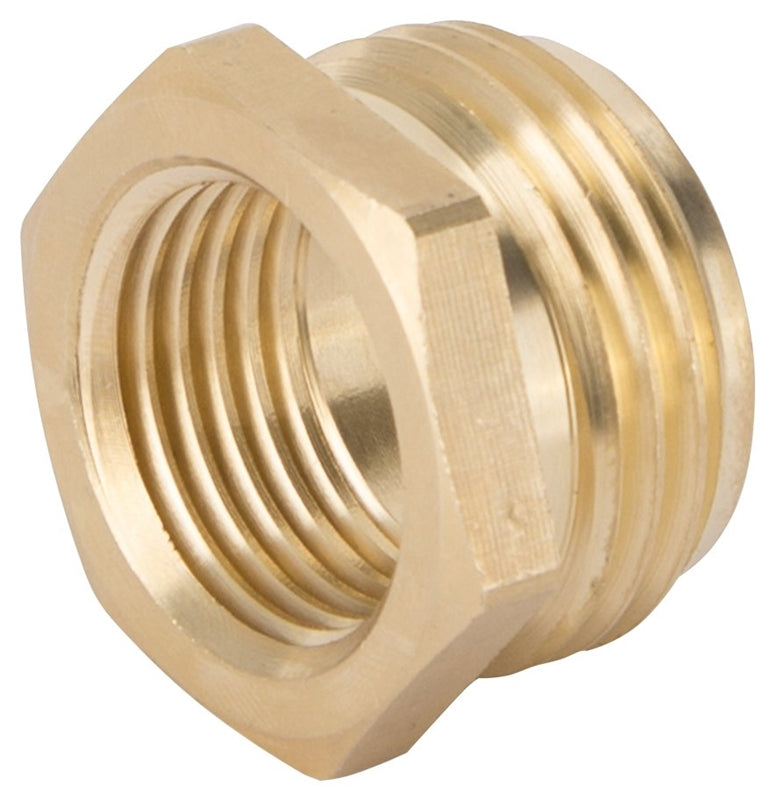 Landscapers Select Double Connector, 3/4 X 1/2 In, Male Nh X Fnpt, Brass, For Use With Any Standard Lawn & Garden Hose