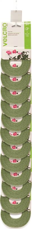 VELCRO Brand 90594ACS Adjustable Plant Tie, 30 ft L, 1/2 in W, Green