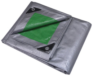 ProSource Heavy Duty Reversible Tarp With Aluminum Grommets, 20 Ft L X 10 Ft W, 12 X 12 In Mesh, Polyethylene