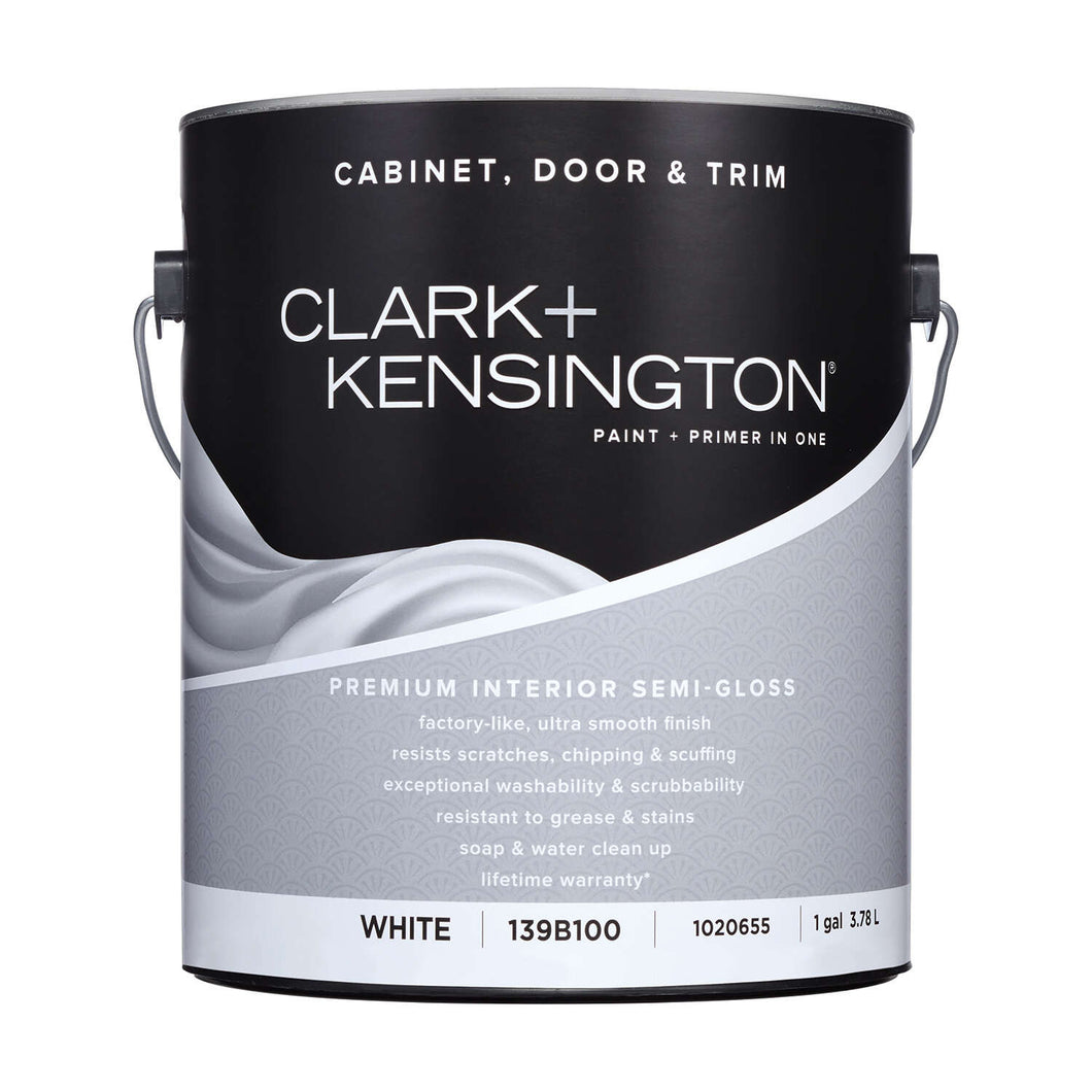 Clark+Kensington Semi-Gloss White Cabinet/Door/Trim Paint Interior 1 gal