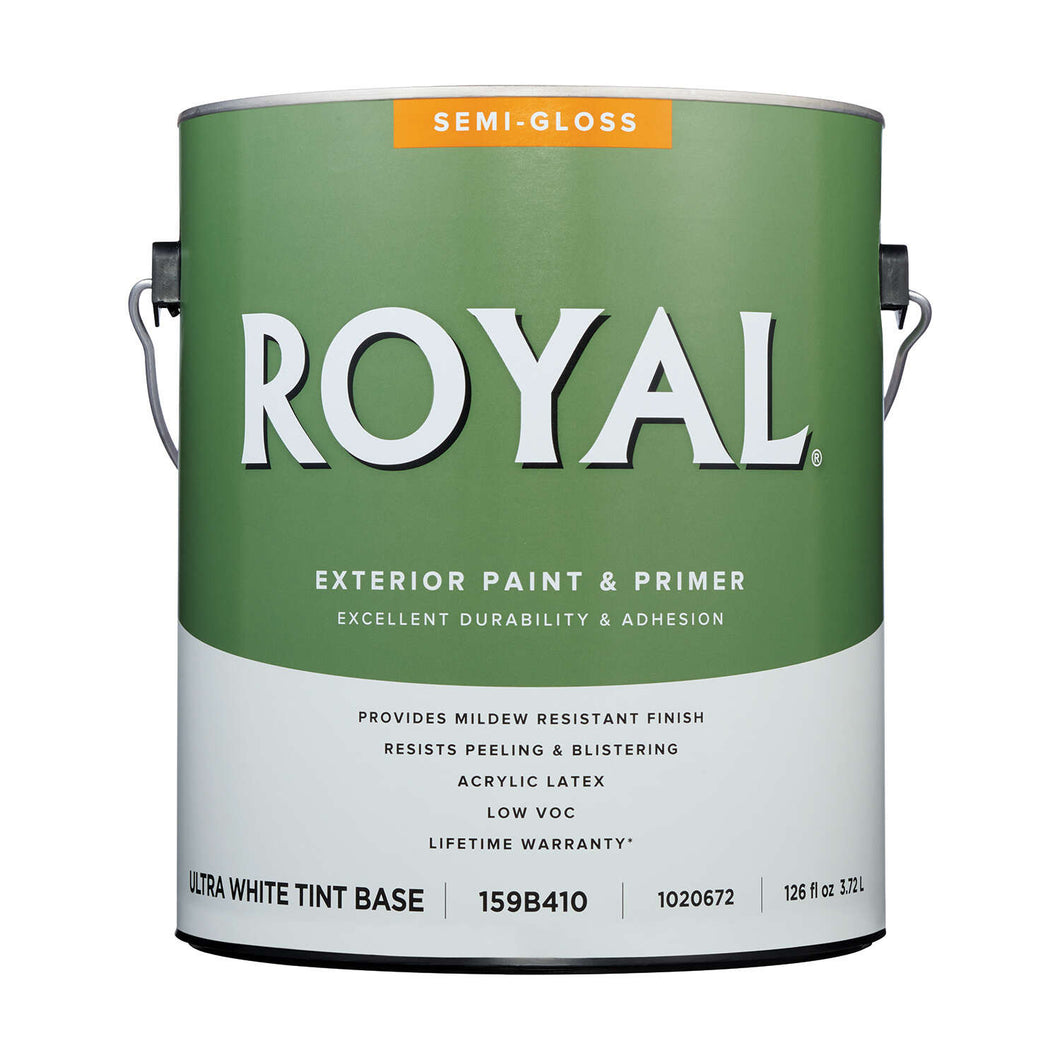 Royal Semi-Gloss Tint Base Ultra White Base Paint Exterior 1 gal