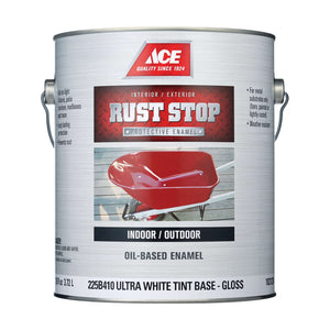 Ace Rust Stop Indoor/Outdoor Gloss Ultra White Oil-Based Enamel Rust Prevention Paint 1 gal