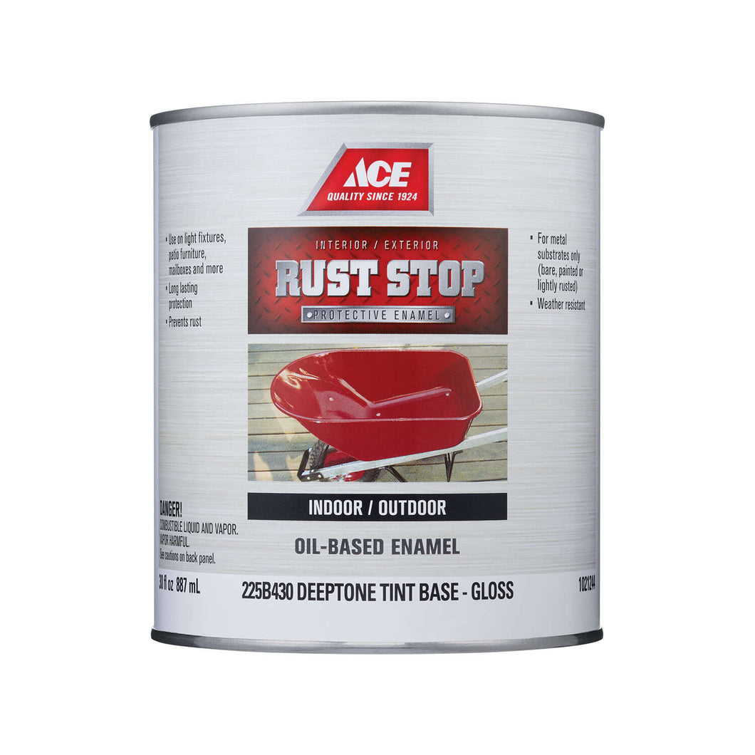 Ace Rust Stop Indoor and Outdoor Gloss Deeptone Oil-Based Enamel Rust Prevention Paint 1 qt