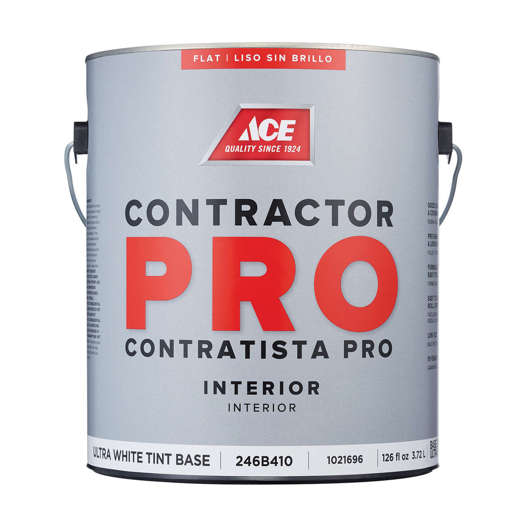Ace Contractor Pro Flat Tint Base Ultra White Base Paint Interior 1 gal