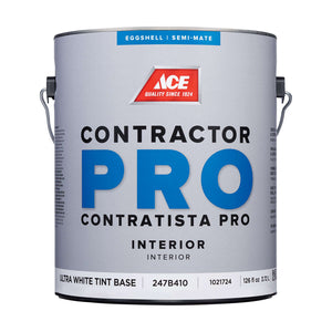 Ace Contractor Pro Eggshell Tint Base Ultra White Base Paint Interior 1 gal