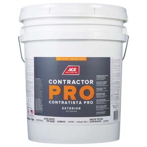 Ace Contractor Pro Semi-Gloss Tint Base Ultra White Base Paint Exterior 5 gal