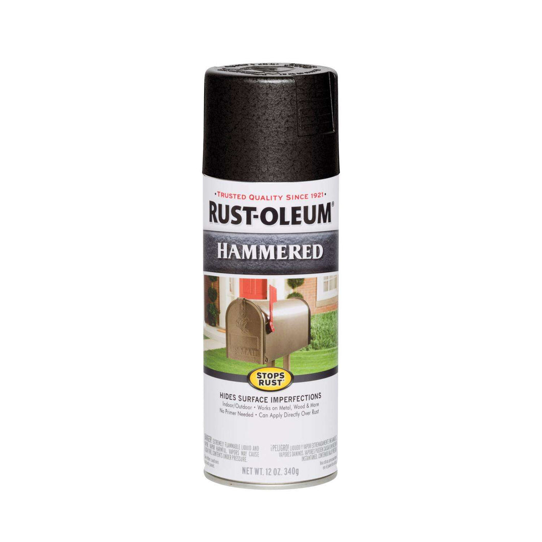 Rust-Oleum Stops Rust Hammered Black Spray Paint 12 oz – Hi-Pro