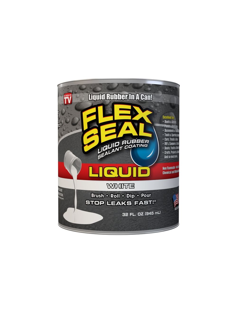 Flex Seal White Liquid Rubber Sealant Coating 32 oz.