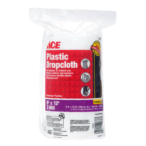 Ace 9 ft. W X 12 ft. L X 3 mil Plastic Drop Cloth 1 pk