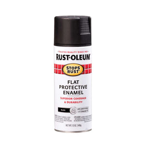 Rust-Oleum Stops Rust Flat Black Spray Paint 12 oz