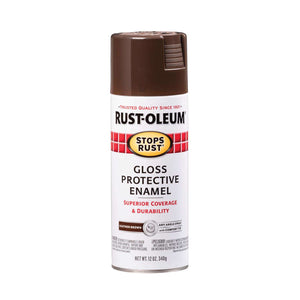 Rust-Oleum Stops Rust Gloss Leather Brown Spray Paint 12 oz