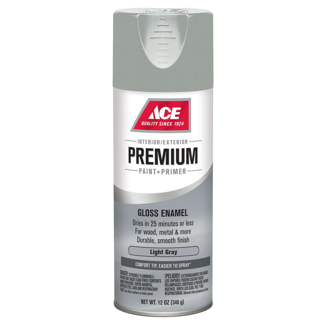 Ace Premium Gloss Light Gray Enamel Spray Paint 12 oz