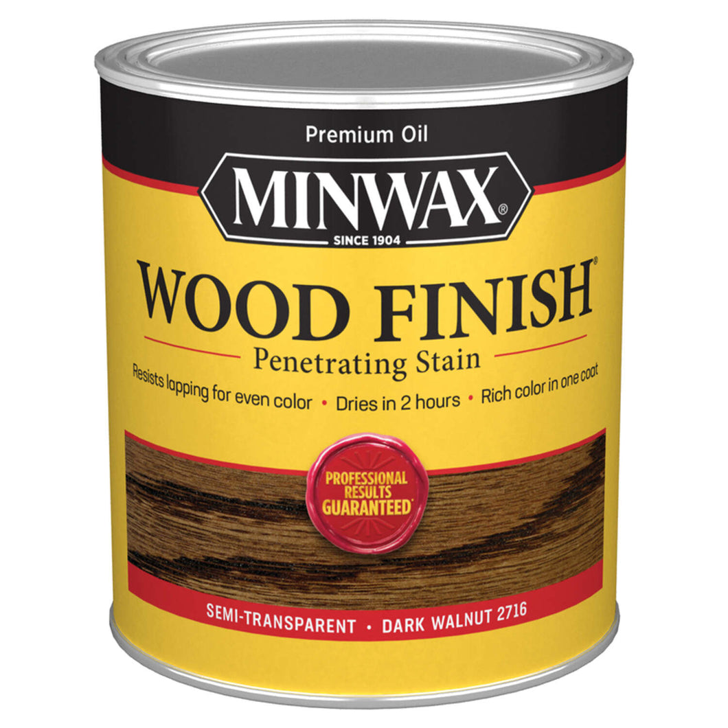 Minwax Wood Finish Semi-Transparent Dark Walnut Oil-Based Penetrating Wood Stain 1 qt