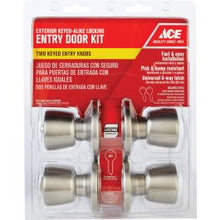 Load image into Gallery viewer, Ace Tulip Antique Brass Double Entry Door Kit 3 1-3/4 in 2pk.