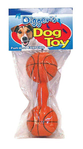 Digger's Orange Basketball Dumb Bell Latex Dumb Bell Sports Dog Toy Large