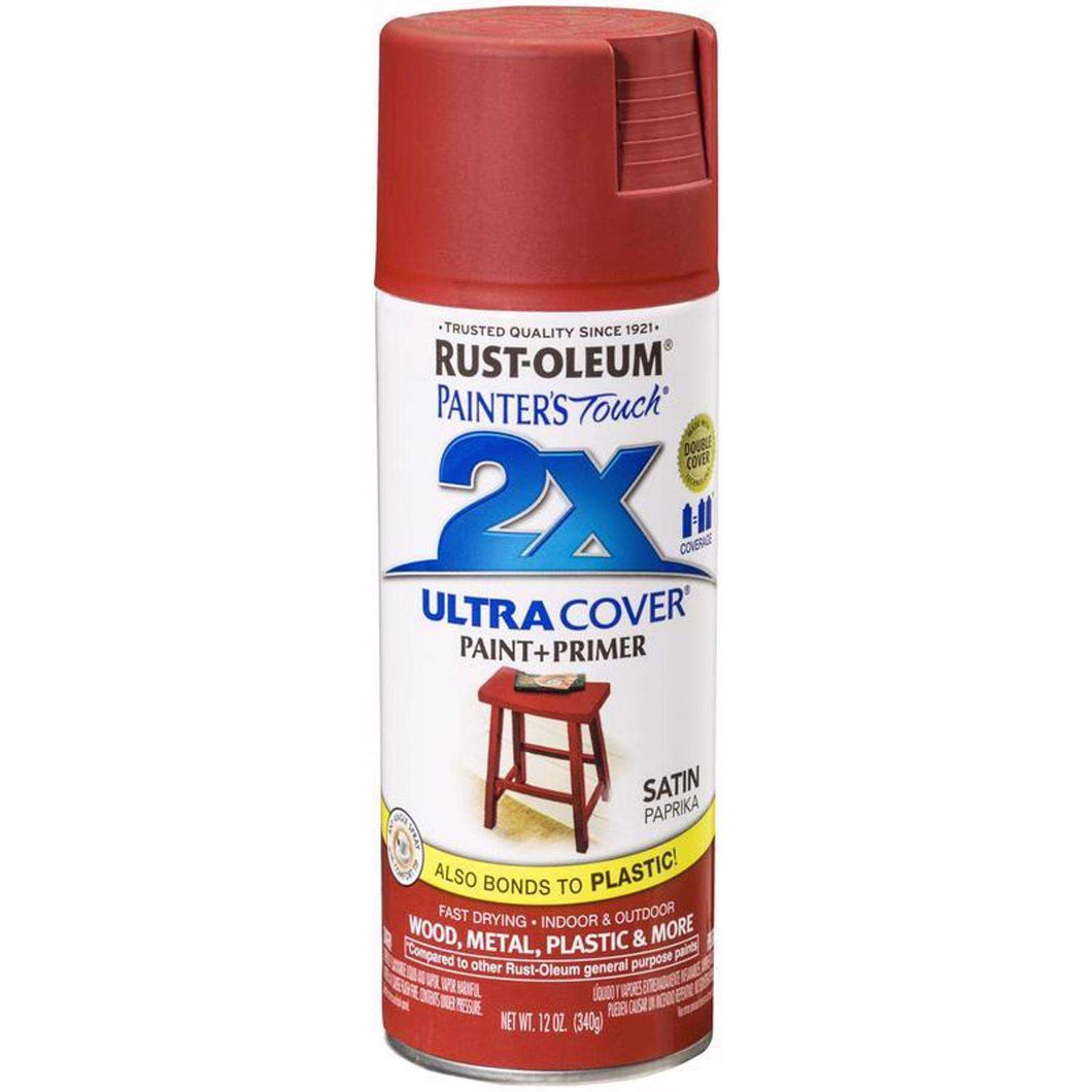 Rust-Oleum Painter's Touch 2X Ultra Cover Satin Paprika Paint+Primer Spray Paint 12 oz